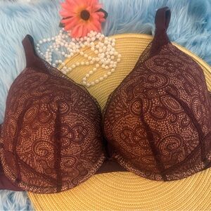 Cacique Lane Bryant Padded Push Plunge Bra 44D